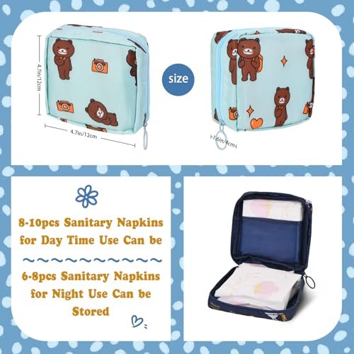4-Pack Cute Period Bags for Travel & Organization