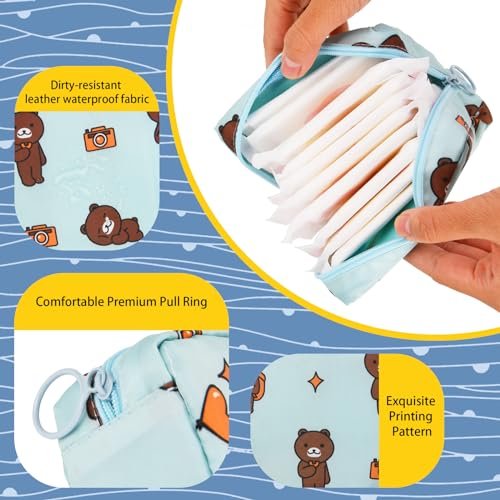 4-Pack Cute Period Bags for Travel & Organization