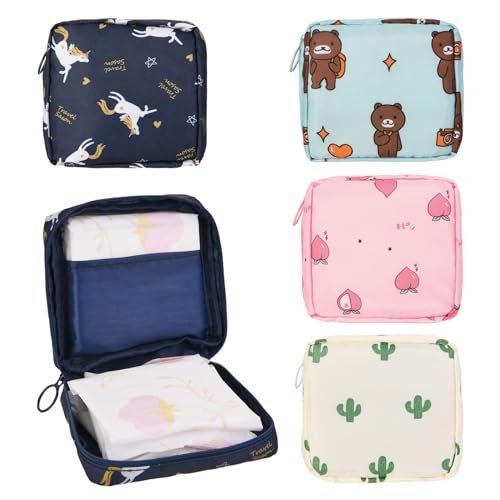 4-Pack Cute Period Bags for Travel & Organization