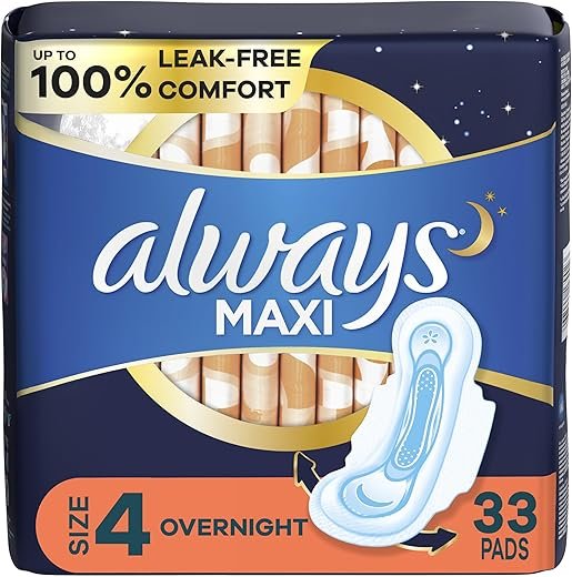 Always Maxi Overnight Pads Size 4 - Ultimate Leak Protection