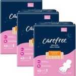 Carefree Ultra Thin Overnight Pads with Wings - 120ct