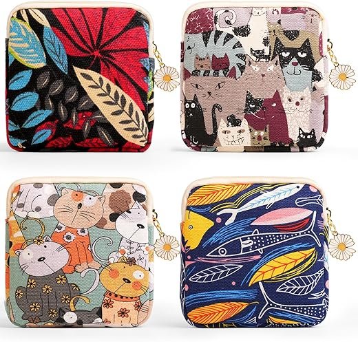 Charming 4-Pcs Period Storage Bags for Teens