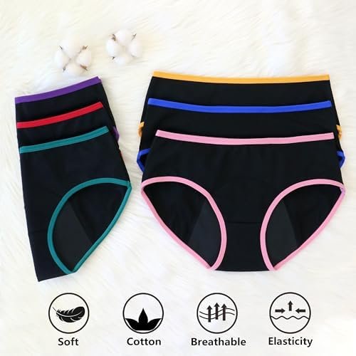 Leak-Proof Period Panties for Teen Girls - 6 Pack