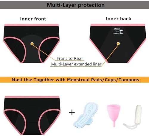 Leak-Proof Period Panties for Teen Girls - 6 Pack