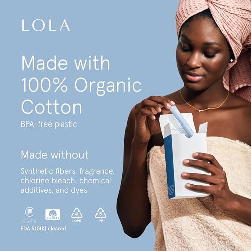 LOLA Organic Cotton Super Tampons - 32 Count, Non-Toxic