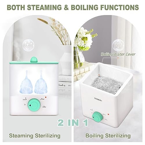 Menstrual Cup Steamer & 2 Reusable Cups Kit