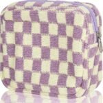 Trendy Checkered Sanitary Napkin Storage Bag for Women