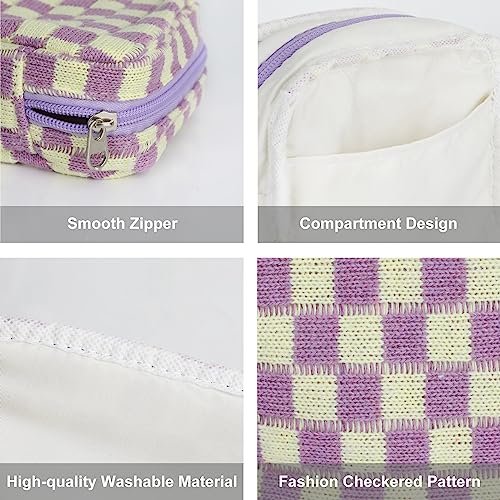 Trendy Checkered Sanitary Napkin Storage Bag for Women